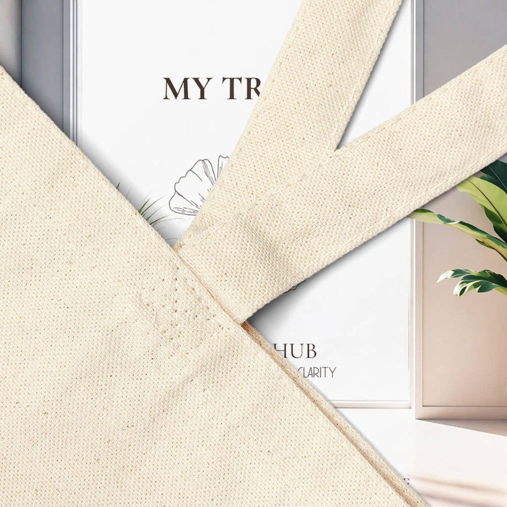 Minimalist Canvas Tote Bag — "Choosing Myself" Self Love Aesthetic Tote