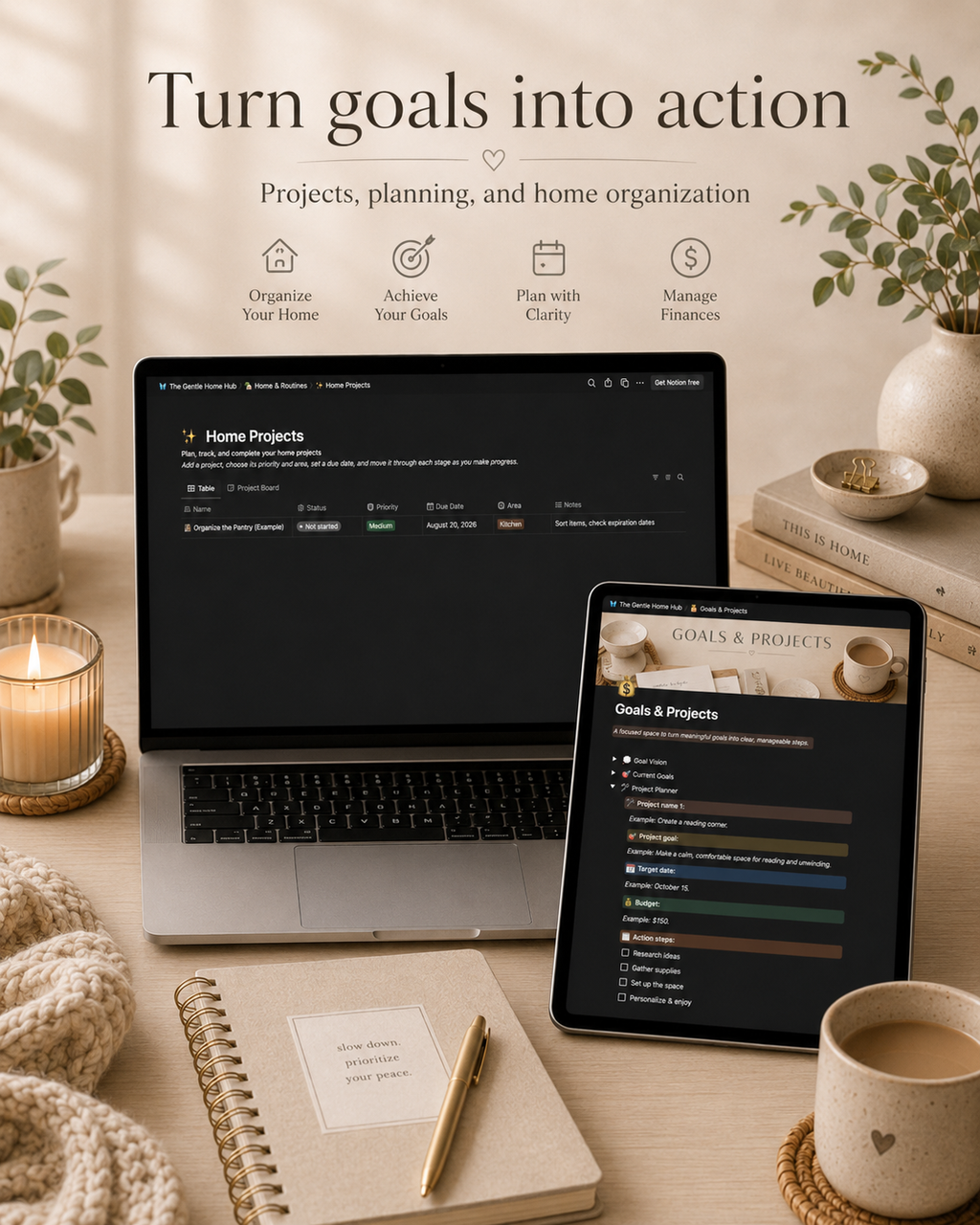 The Gentle Home Hub — Notion Home & Life Planner