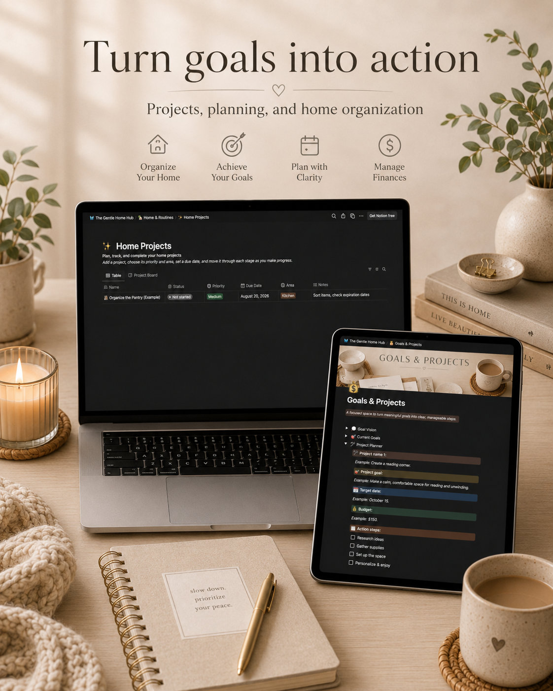The Gentle Home Hub — Notion Home & Life Planner