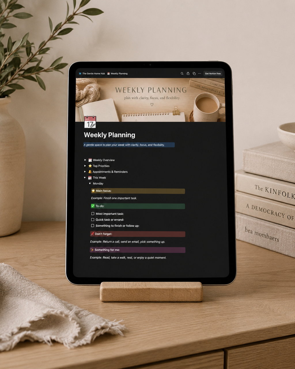 The Gentle Home Hub — Notion Home & Life Planner